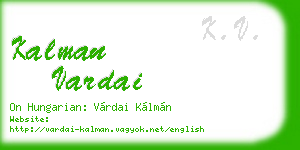 kalman vardai business card